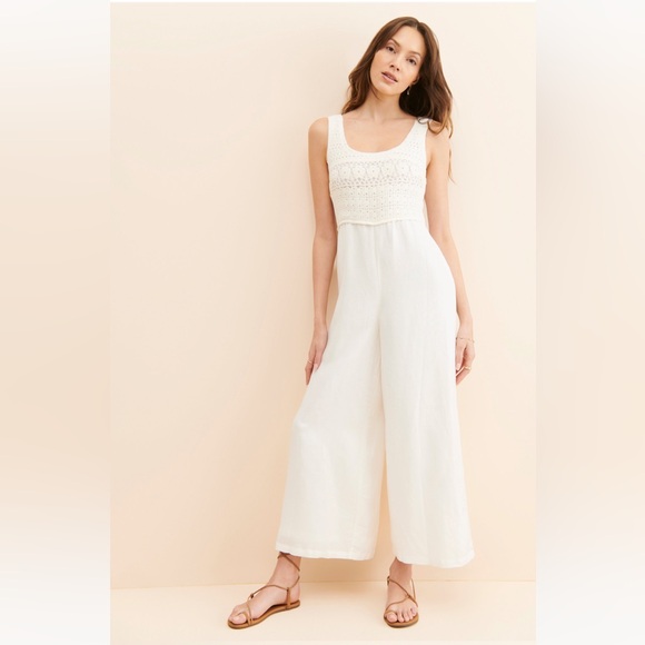 saltwater LUXE Pants - Saltwater Luxe Cora Crochet Top Jumpsuit Size Large